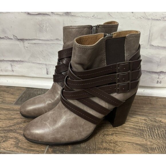 Sofft Size 10M Arminda Bootie Strappy Ankle Block Heel Comfort‎ Shoe Brown - Picture 1 of 12
